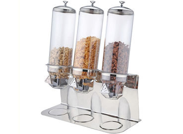 Triple Oat Cereal Dispenser With Stainless Steel Seat , Three Food Division Machine