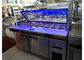 Blauw Ray 2 Deur koelde Sandwich Prep Lijst met de Ventilator van het Glasdeksel het Koelen/Commerciële de Ijskastdiepvriezer van de Saladebar