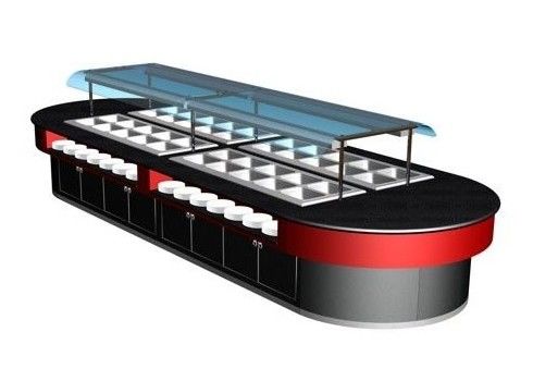 Commerciële buffetapparatuur 400L met verwarmingslicht voor de keuken Hout glad warm 7kw
