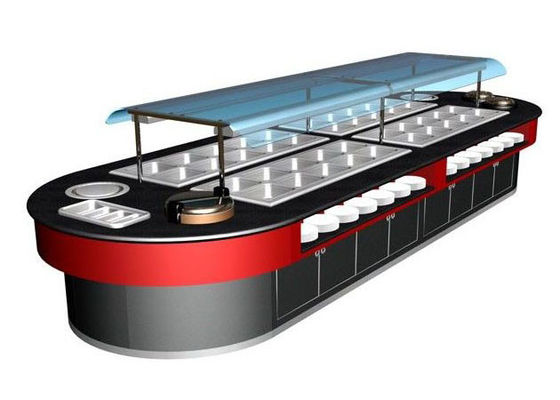 Commerciële buffetapparatuur 400L met verwarmingslicht voor de keuken Hout glad warm 7kw