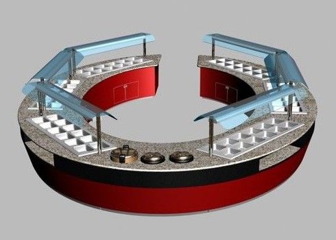 Commerciële buffetapparatuur Ovale en ronde vormcombinatie Restauranten Buffet tafels