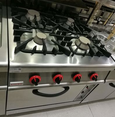Commerciële westerse keukenapparatuur Gaskachel 4 Brander met oven